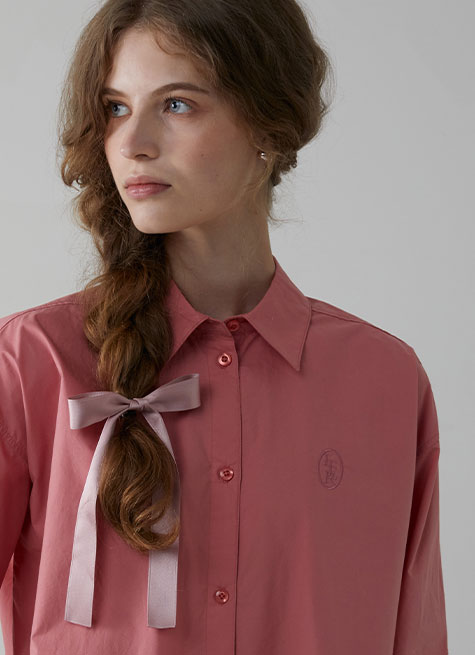 Overfit Cotton Shirt_Rose Pink